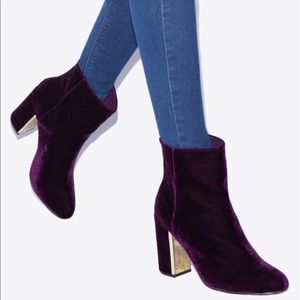 NWT Purple Velvet Booties
